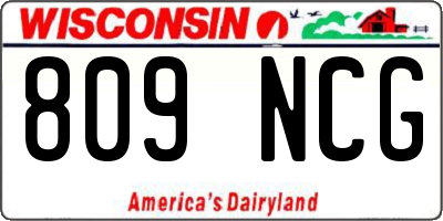 WI license plate 809NCG