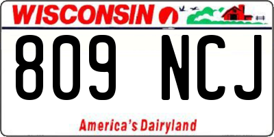 WI license plate 809NCJ
