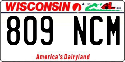 WI license plate 809NCM