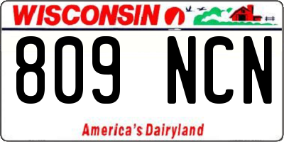 WI license plate 809NCN