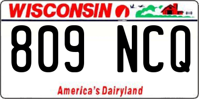 WI license plate 809NCQ