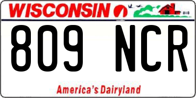 WI license plate 809NCR