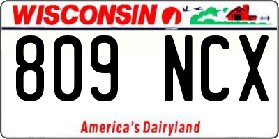 WI license plate 809NCX