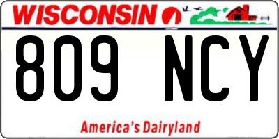 WI license plate 809NCY