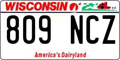 WI license plate 809NCZ