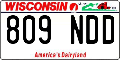 WI license plate 809NDD
