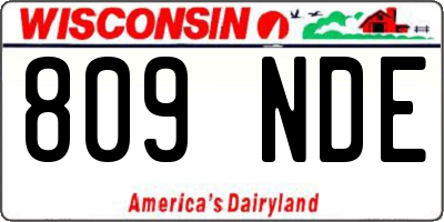 WI license plate 809NDE
