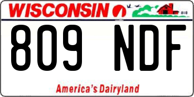 WI license plate 809NDF