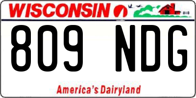 WI license plate 809NDG