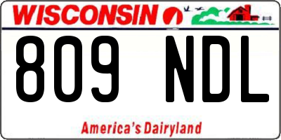 WI license plate 809NDL