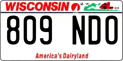 WI license plate 809NDO