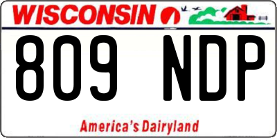 WI license plate 809NDP