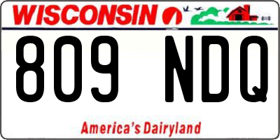 WI license plate 809NDQ