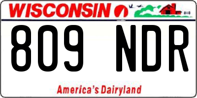 WI license plate 809NDR