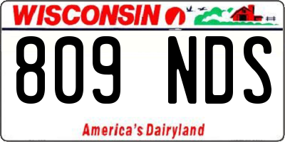 WI license plate 809NDS