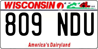 WI license plate 809NDU