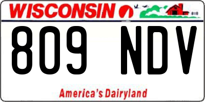 WI license plate 809NDV