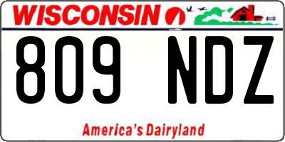 WI license plate 809NDZ