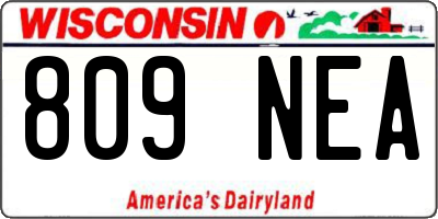 WI license plate 809NEA