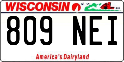 WI license plate 809NEI