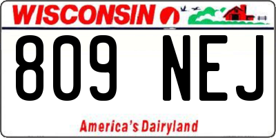 WI license plate 809NEJ