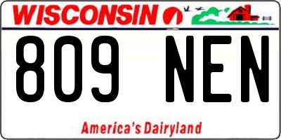 WI license plate 809NEN