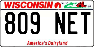 WI license plate 809NET