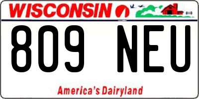 WI license plate 809NEU