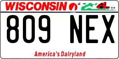 WI license plate 809NEX