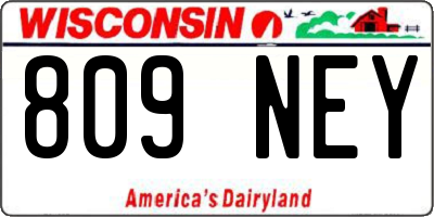 WI license plate 809NEY
