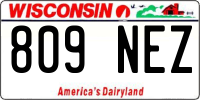 WI license plate 809NEZ