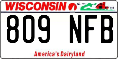 WI license plate 809NFB