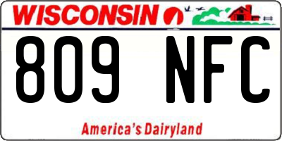 WI license plate 809NFC