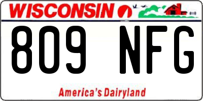 WI license plate 809NFG