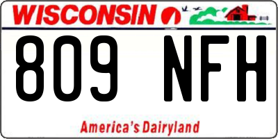 WI license plate 809NFH
