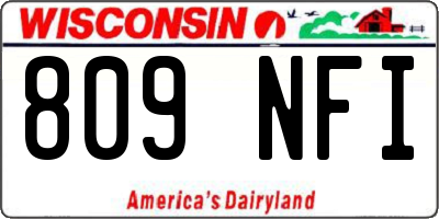 WI license plate 809NFI