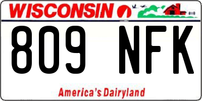 WI license plate 809NFK