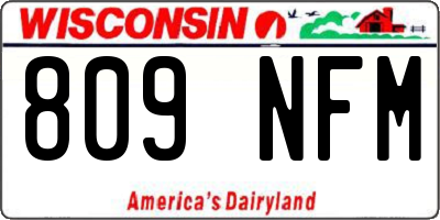 WI license plate 809NFM
