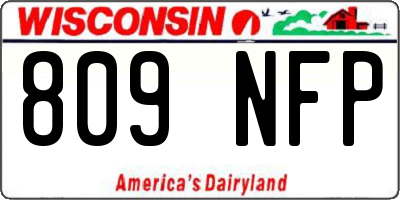 WI license plate 809NFP