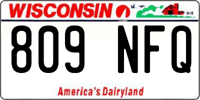 WI license plate 809NFQ