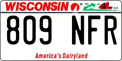 WI license plate 809NFR