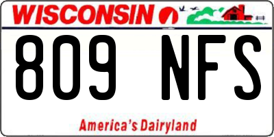 WI license plate 809NFS