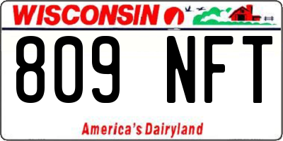 WI license plate 809NFT