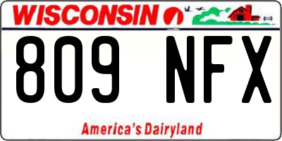 WI license plate 809NFX