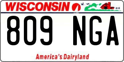WI license plate 809NGA