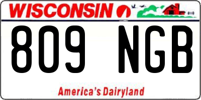 WI license plate 809NGB