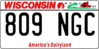 WI license plate 809NGC