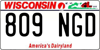 WI license plate 809NGD