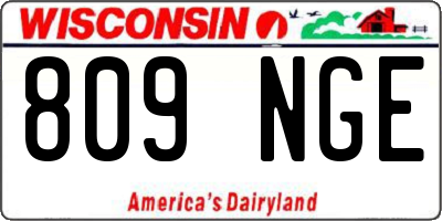 WI license plate 809NGE