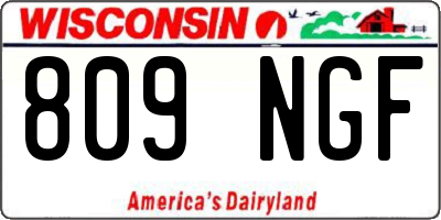 WI license plate 809NGF